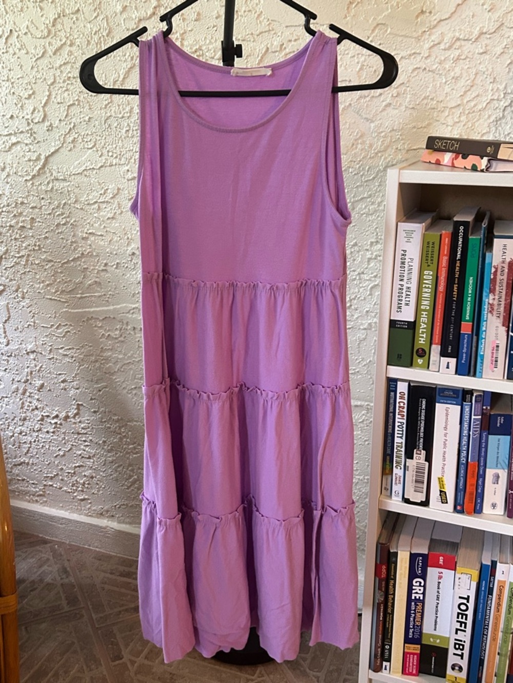 Zenana Outfitters Lavender Sleeveless Tiered Midi Dress